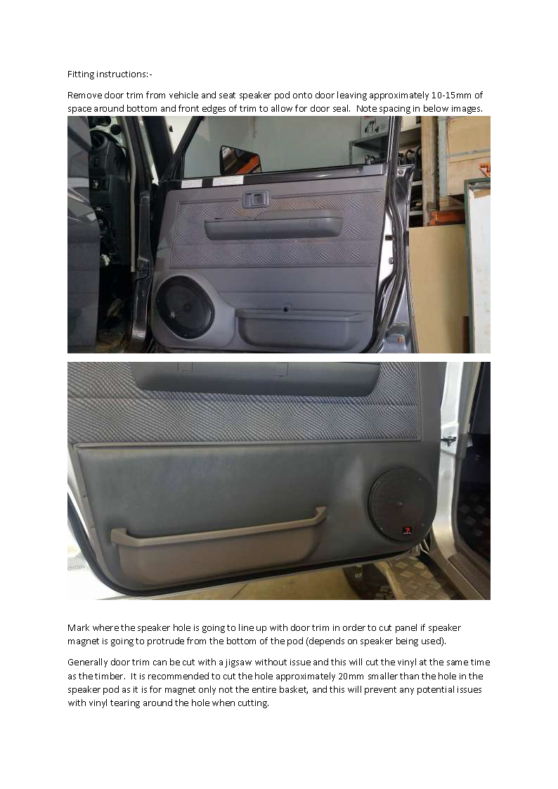 79 Series Landcruiser Door Speaker Pods Dual Cab Low Profile